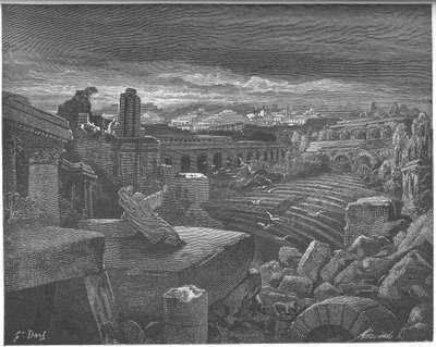 Izajášova vize zničení Babylonu, 1897 od Gustave Dore