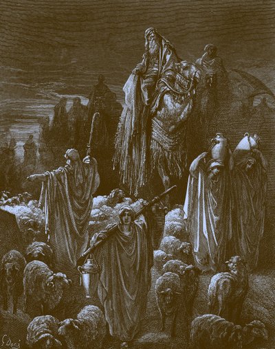 Jacob cestuje do Egypta, od Doré - Bible od Gustave Dore