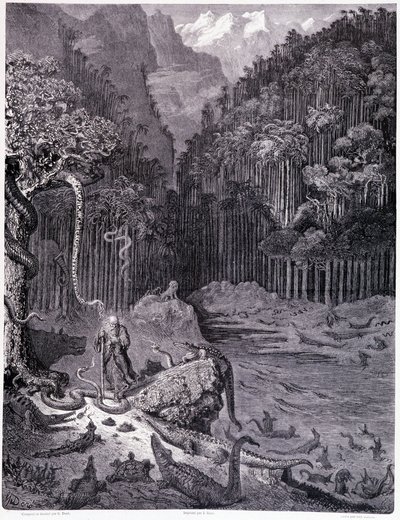 Viděl jsem v Americe... prkno XI - Ilustrace Gustave Dore (1832-1883), pro putování La legende du Jeif od Pierra Duponta, edice Librairie du Magasin Picturesque, Paříž 1862 od Gustave Dore