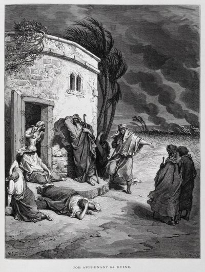 Job chápe svou zkázu, Ilustrace z Doreovy bible od Gustave Dore