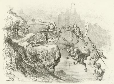 Knight Errantry ve 12. století (hlubotisk) od Gustave Dore