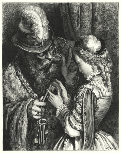 Modré vousy; Modré vousy (rytina) od Gustave Dore