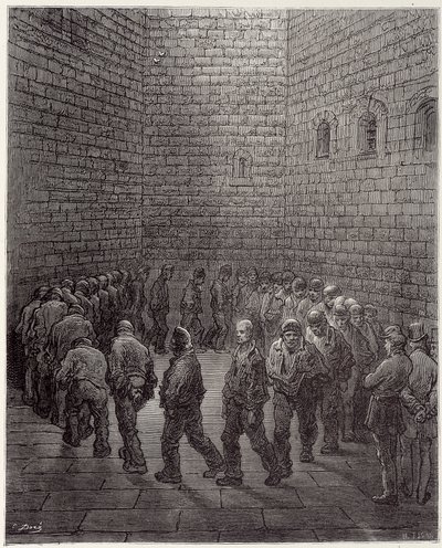 Procházka vězňů ve vězení - v „“ Londýně“ od Gustava Dorea od Gustave Dore