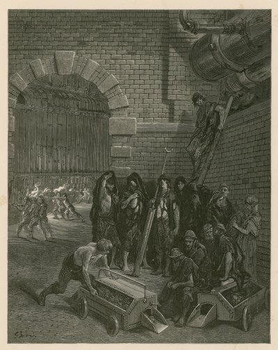 Lambeth Gas Works, Londýn od Gustave Dore