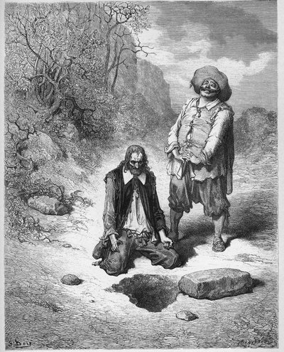 Lakomec, který ztratil poklad - Lakomec, který ztratil poklad - z "Bajky" od Jean de La Fontaine od Gustave Dore
