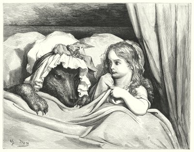 Le Petit Chaperon Rouge; Červená karkulka (rytina) od Gustave Dore