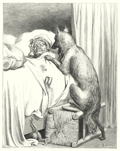 Le Petit Chaperon Rouge; Červená karkulka (rytina) od Gustave Dore
