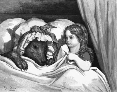 Červená karkulka, rytina Gustave Doré. od Gustave Dore