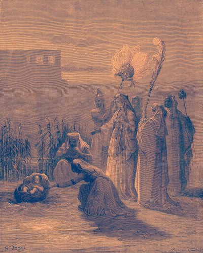 Mojžíš v sítích od Gustave Dore