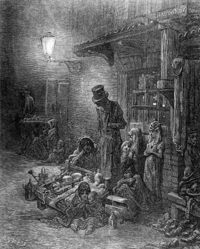 Off Billingsgate, pohled na Harrow Alley, z 