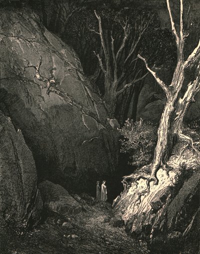 Pohnul se dál, já zavřu jeho pronásledované kroky, c1890. od Gustave Dore