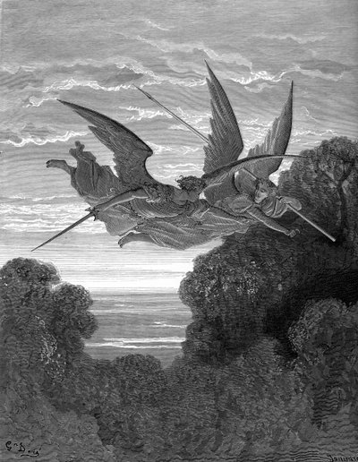 Ztracený ráj: Ithuriel a Zephon od Doré. od Gustave Dore