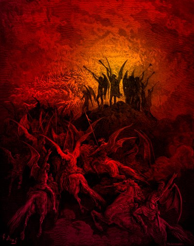 Ztracený ráj: Rebelští andělé. Od Doré od Gustave Dore