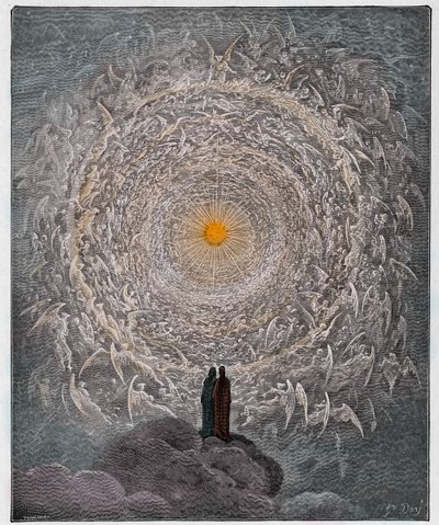 Paradiso, Canto 31: Zástup svatých tvoří růže v říši od Gustave Dore