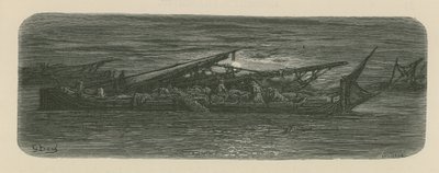 Lidé na palubě lodi na Temži od Gustave Dore