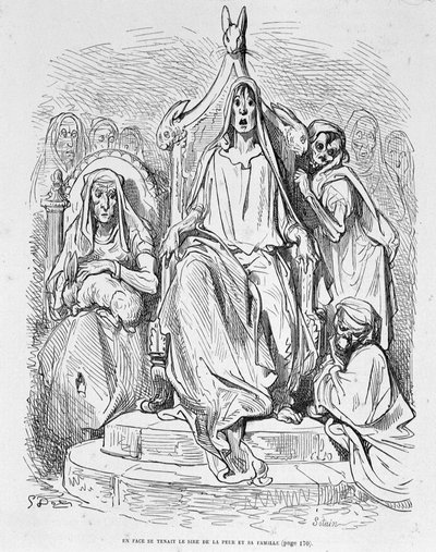 Personifikace strachu a jeho rodiny od Doré od Gustave Dore