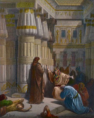 Farao volá Mojžíše od Gustave Dore