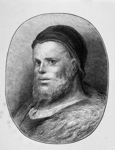 Portrét mladého Rabelaise - rytina, Gustave Dore od Gustave Dore