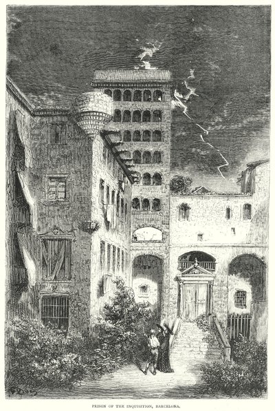 Inkviziční vězení, Barcelona (rytina) od Gustave Dore