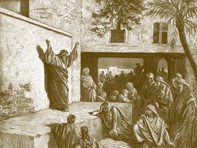 Prorok Micah, rytina Gustava Doré - Bible od Gustave Dore