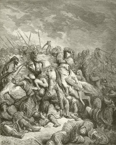 Richard v bitvě u Arsuru od Gustave Dore