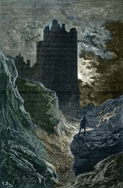 Romantismus: “”Hrad strachu”” IIIlustrace Gustave Dore (1832-1883) (Hrad strachu, romantismus, ilustrace Gustave Dore) Soukromá sbírka od Gustave Dore