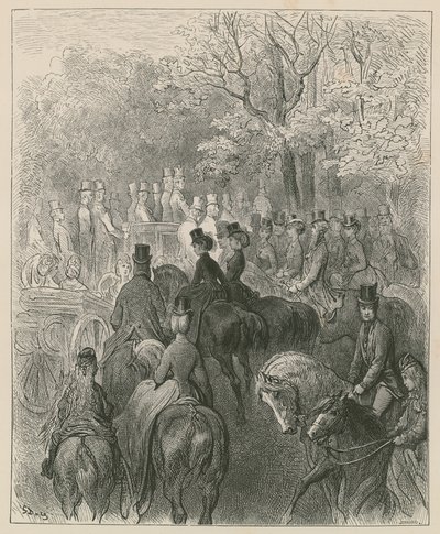 Rotten Row, Hyde Park, Londýn od Gustave Dore