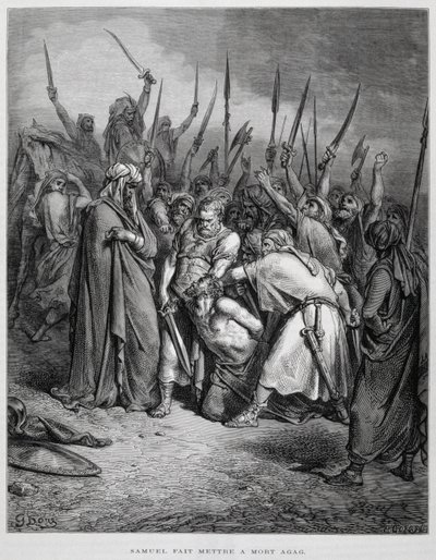 Samuel zabíjí Agaga, Ilustrace z Doreho bible od Gustave Dore