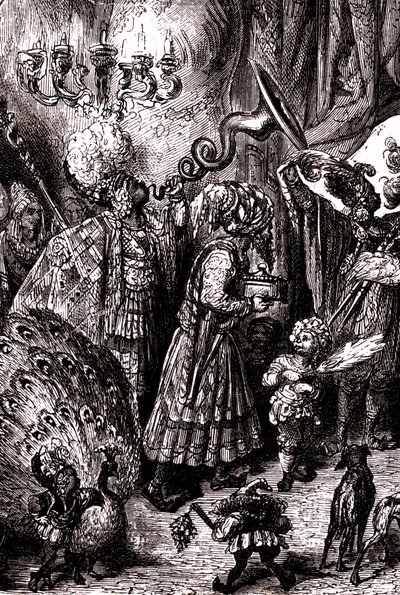 Sindibád námořník (Sindibád) - příběh tisíce a jedné (1001) noci - ilustrace Gustave Dore (detail) - Maxwellovo vydání 1865 - šestá plavba: Na dvůr krále Serendibu od Gustave Dore