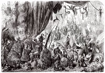 Sindibád námořník (Sindbad) - příběh tisíce a jedné (1001) noci - ilustrace Gustave Dore - Maxwellovo vydání 1865 - Šestá plavba: dvůr krále Serendibu od Gustave Dore