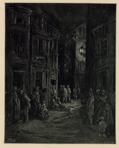 Slum Dwellings (rytina) od Gustave Dore