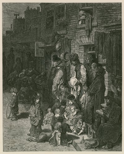 Slumy v Londýně (rytina) od Gustave Dore