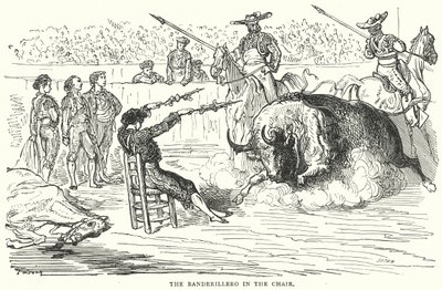 Banderillero v křesle (rytina) od Gustave Dore