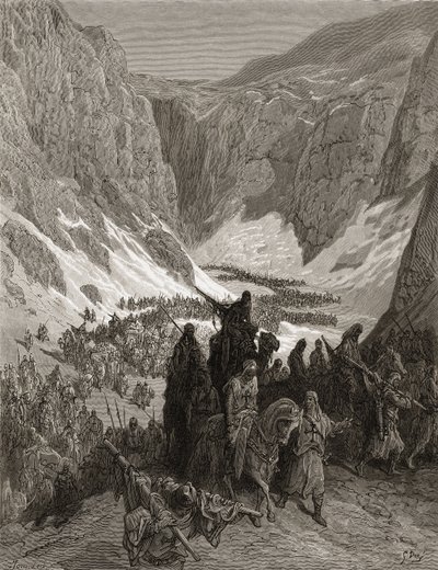 Křesťanská armáda v horách Judeje, ilustrace z 