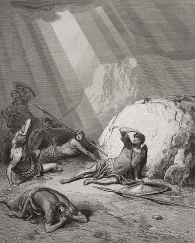 Obrácení svatého Pavla, Skutky 9:1-6, ilustrace z Doreovy 