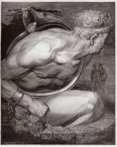 Božská komedie (La Divina Commedia, La Božská komedie), Inferno, Canto 31: Nimrod obrů - Dante Alighieri (1265-1321) - Ilustrace Gustave Dore (1832-1883) od Gustave Dore