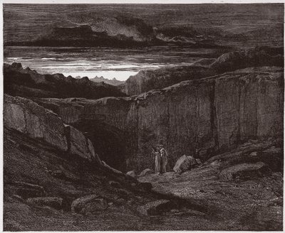 Božská komedie (La Divina Commedia, La Divine Comedie), Inferno, Canto 3: Vergilius a Dante u bran pekla - od Dante Alighieri (1265-1321) - ilustrace Gustave Dore (1832-1883) od Gustave Dore