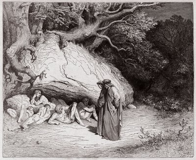 Božská komedie (La Divina Commedia, La Divine Comedie), Inferno, Canto 4: The Innocent souls in Limbo - Dante Alighieri (1265-1321) - Ilustrace Gustave Dore (1832-1883) od Gustave Dore