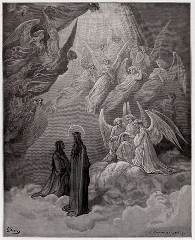 Božská komedie (La Divina Commedia, La Divine Comedie), Paradiso, Canto 20: Světelné duše zpívají - Dante Alighieri (1265-1321) - Ilustrace Gustave Dore (1832-1883) od Gustave Dore