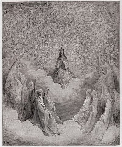 Božská komedie (La Divina Commedia, La Divine Comedie), Paradiso, Canto 31: Královna nebes - Dante Alighieri (1265-1321) - Ilustrace Gustave Dore (1832-1883) od Gustave Dore