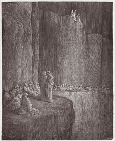 Božská komedie (La Divina Commedia, La Divine Comedie), Purgatorio, Canto 13: Sapia očišťuje svůj provinilý život - Dante Alighieri (1265-1321) - Ilustrace Gustave Dore (1832-1883) od Gustave Dore