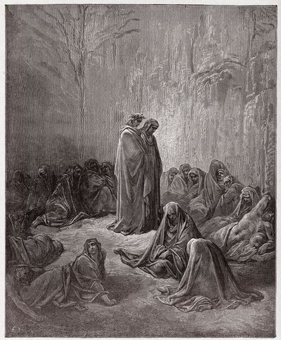 Božská komedie (La Divina Commedia, La Divine Comedie), Purgatorio, Canto 13: Duše závistivců - Dante Alighieri (1265-1321) - Ilustrace Gustave Dore (1832-1883) od Gustave Dore