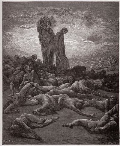 Božská komedie (La Divina Commedia, La Divine Comedie), Purgatorio, Canto 20: Duše lakomých - Dante Alighieri (1265-1321) - Ilustrace Gustave Dore (1832-1883) od Gustave Dore