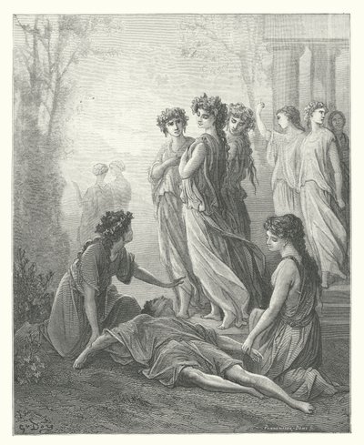 La Fontainovy bajky: Daphnis a Alcimadura (rytina) od Gustave Dore