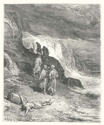 La Fontainovy bajky: Jupiter a poutník (rytina) od Gustave Dore
