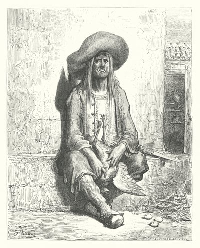 La Fontainovy bajky: Slepice se zlatými vejci (rytina) od Gustave Dore