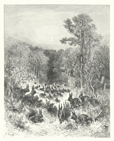 La Fontainovy bajky: (rytina) od Gustave Dore