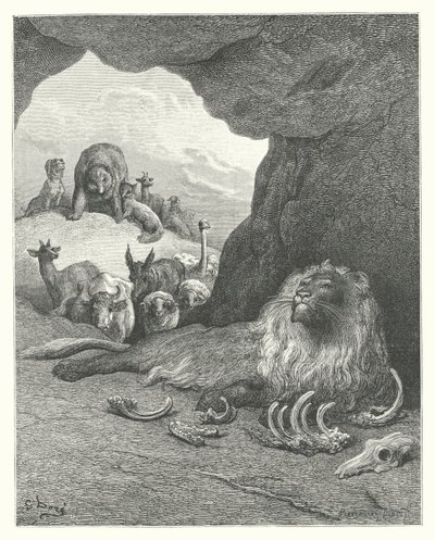 La Fontainovy bajky: (rytina) od Gustave Dore