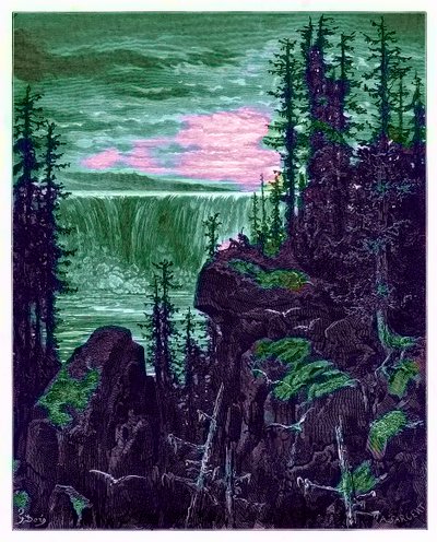 Niagarské vodopády, ilustrace z knihy "The Dore Gallery", rytina A. Sargenta, vydáno kolem roku 1890 (digitálně upravený obrázek) od Gustave Dore