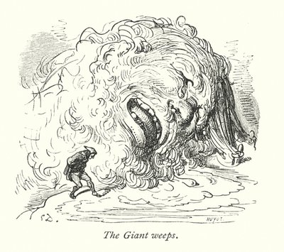 Obr pláče (rytina) od Gustave Dore
